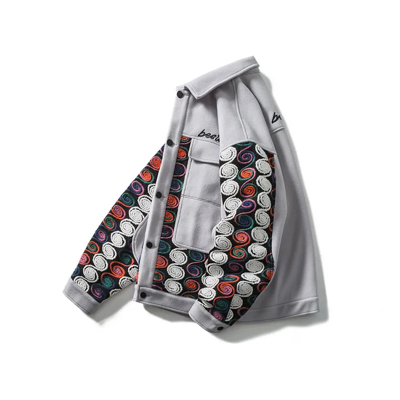 AYWSTER RAINBOW WOOLEN TRENCH RETRO CASUAL UNISEX JACKET
