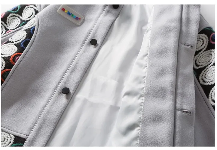 AYWSTER RAINBOW WOOLEN TRENCH RETRO CASUAL UNISEX JACKET