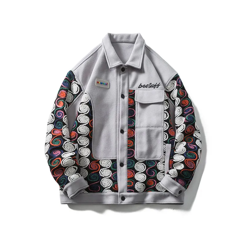 AYWSTER RAINBOW WOOLEN TRENCH RETRO CASUAL UNISEX JACKET
