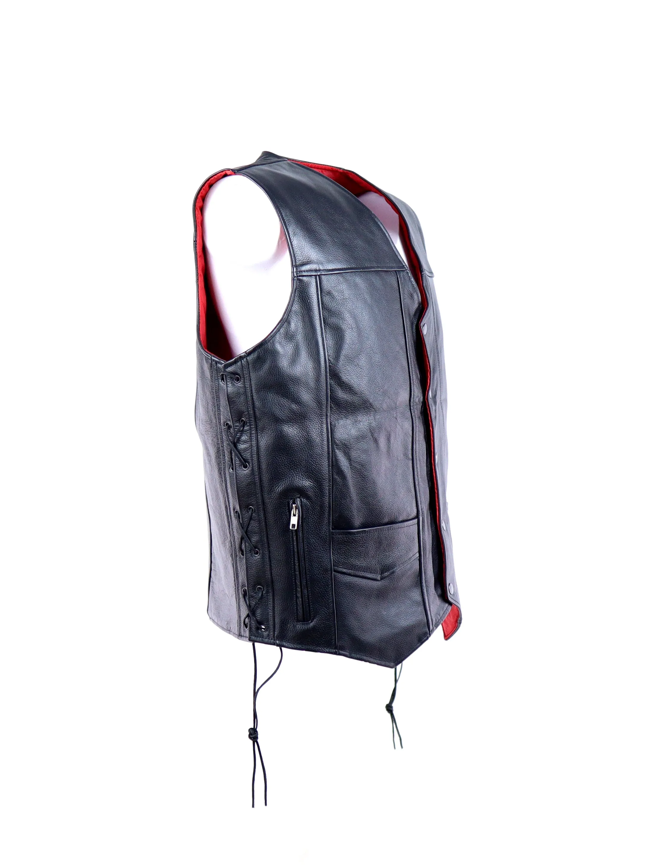 Bikers Leather Vest - Black