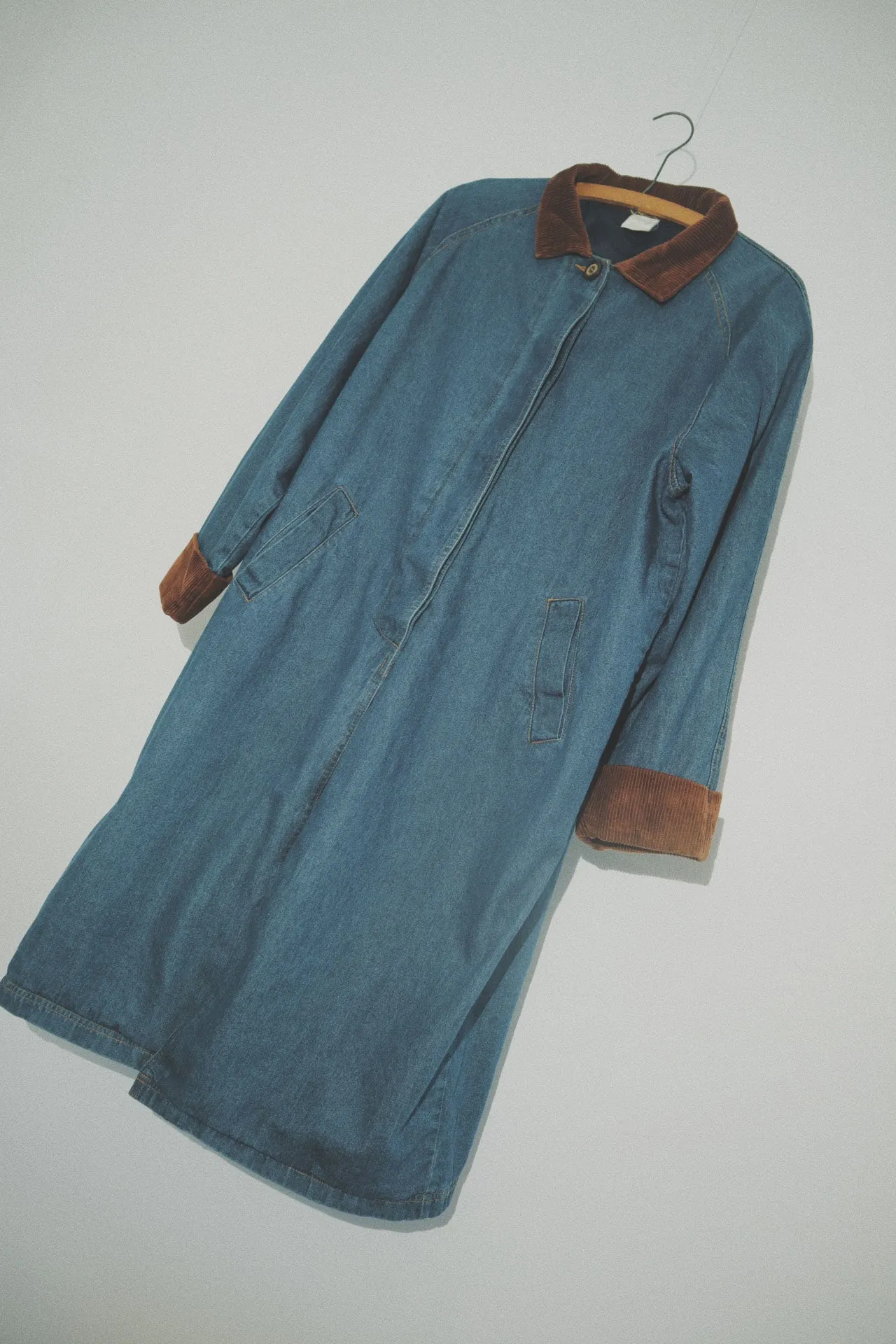 Cord Collar Denim Trench