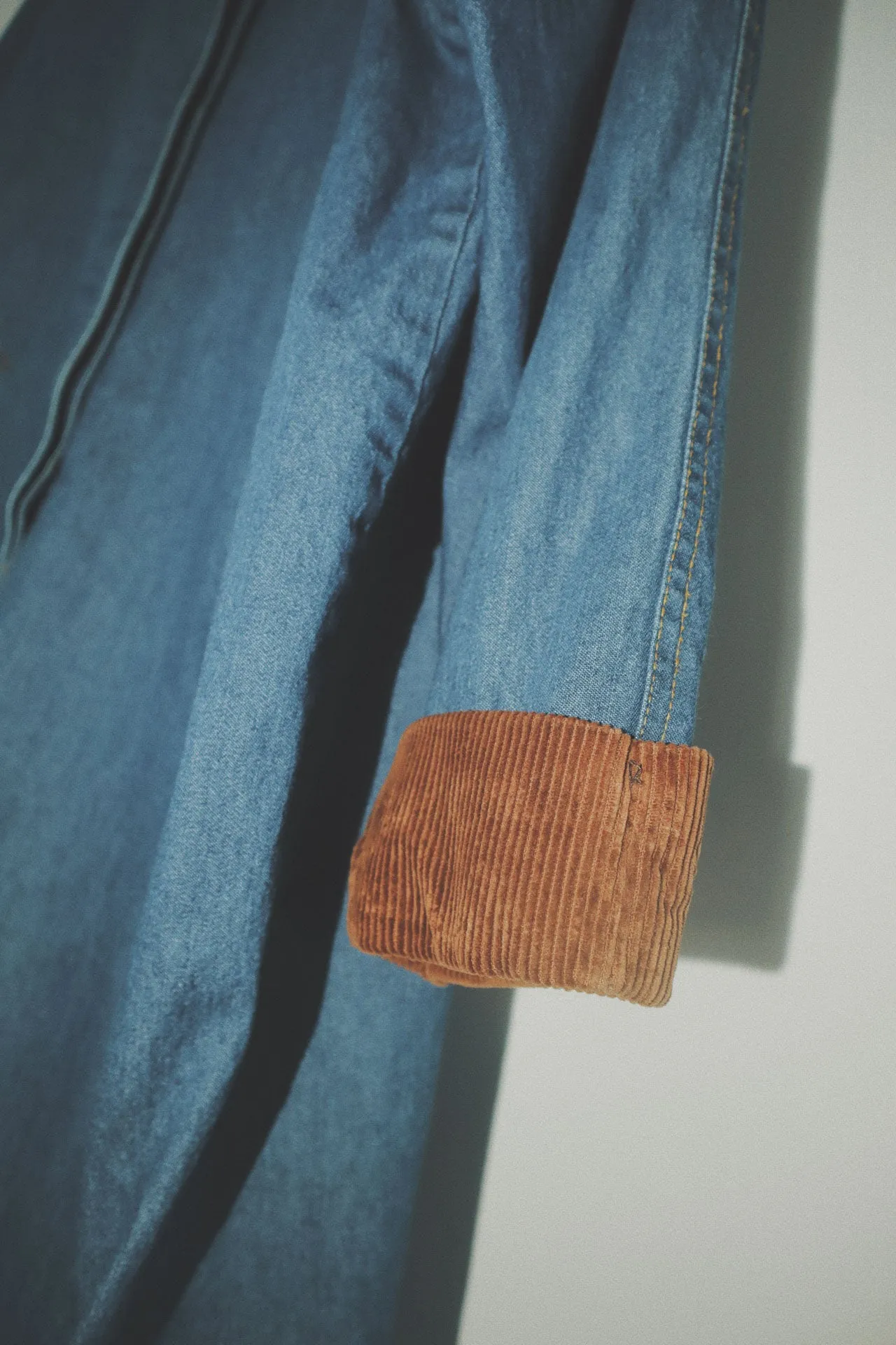 Cord Collar Denim Trench