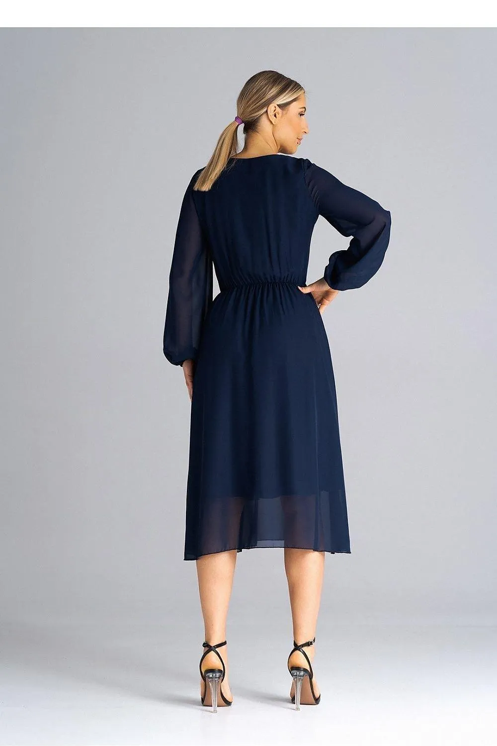 Elegant Flared Sleeve Midi Dress