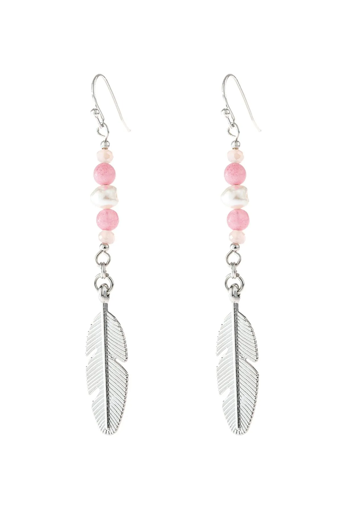 Hde3112 - Cast Feather Dangle Earrings