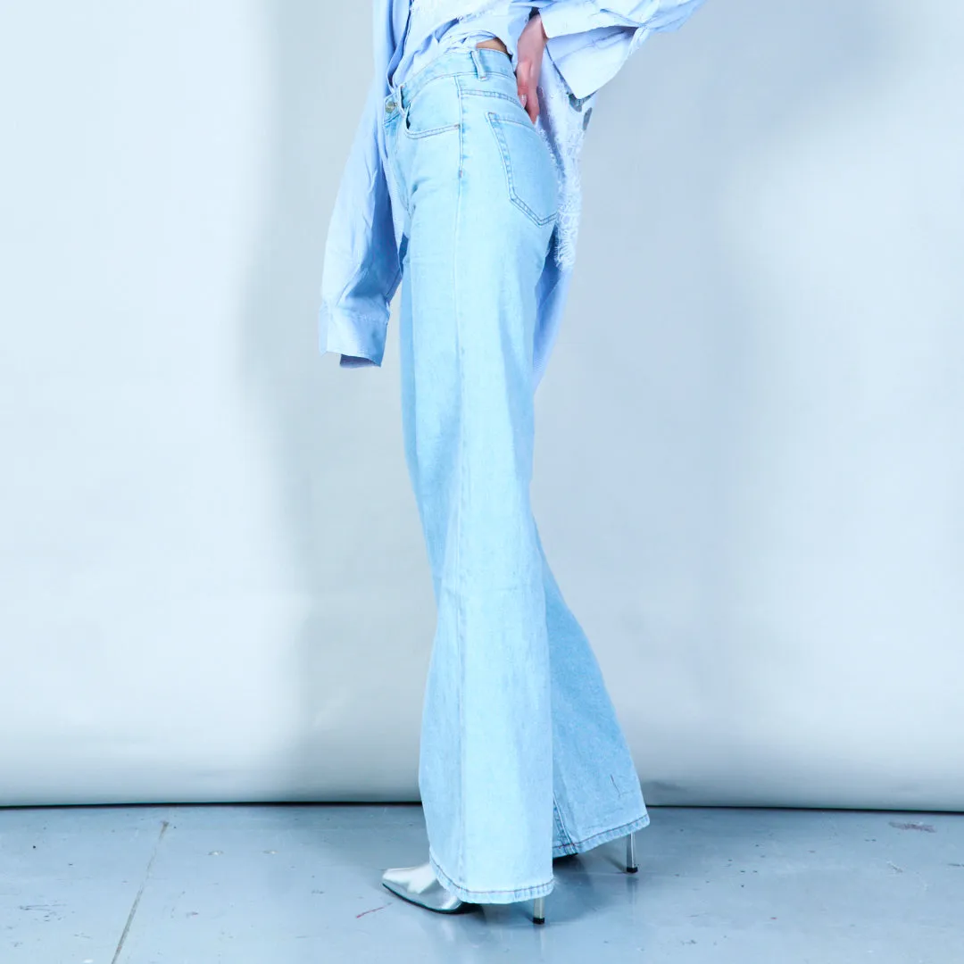 High-waisted wide-leg denim wholesale