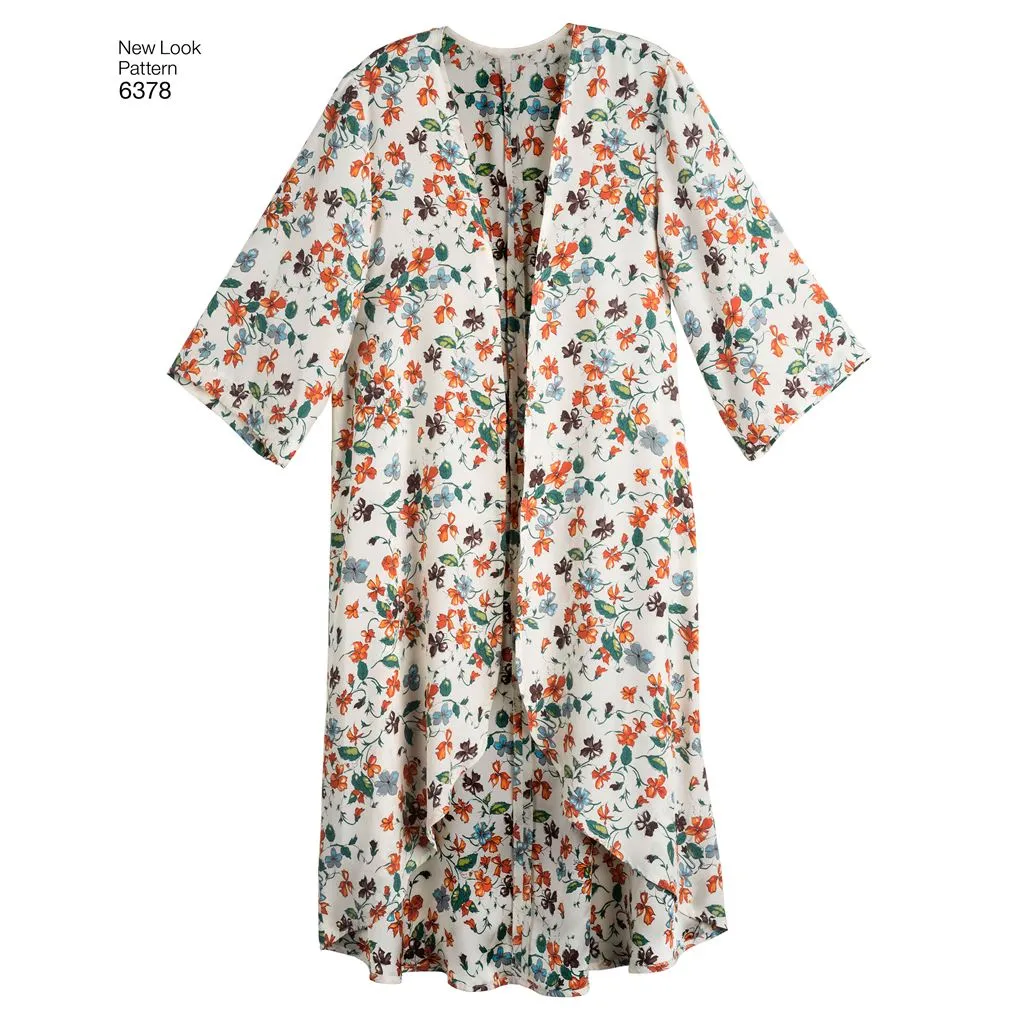 New Look Pattern 6378 Misses' Easy Kimonos with Length Variations