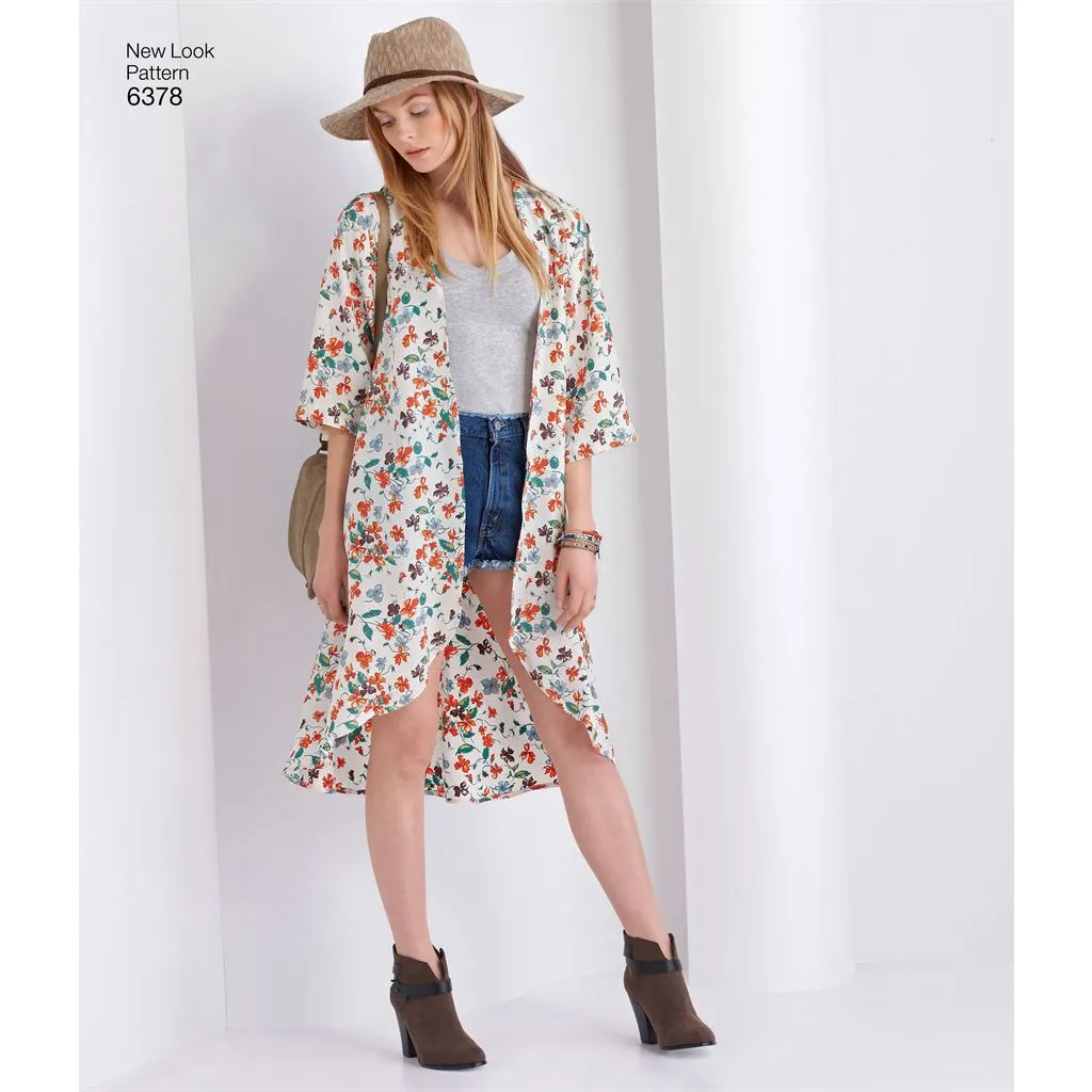 New Look Pattern 6378 Misses' Easy Kimonos with Length Variations