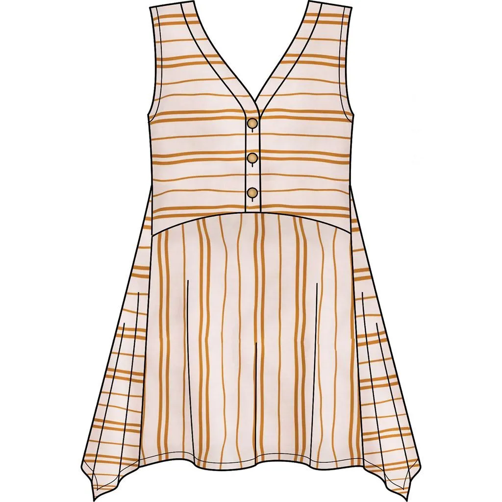 New Look Sewing Pattern N6658 Misses' Handkerchief Hemmed Top
