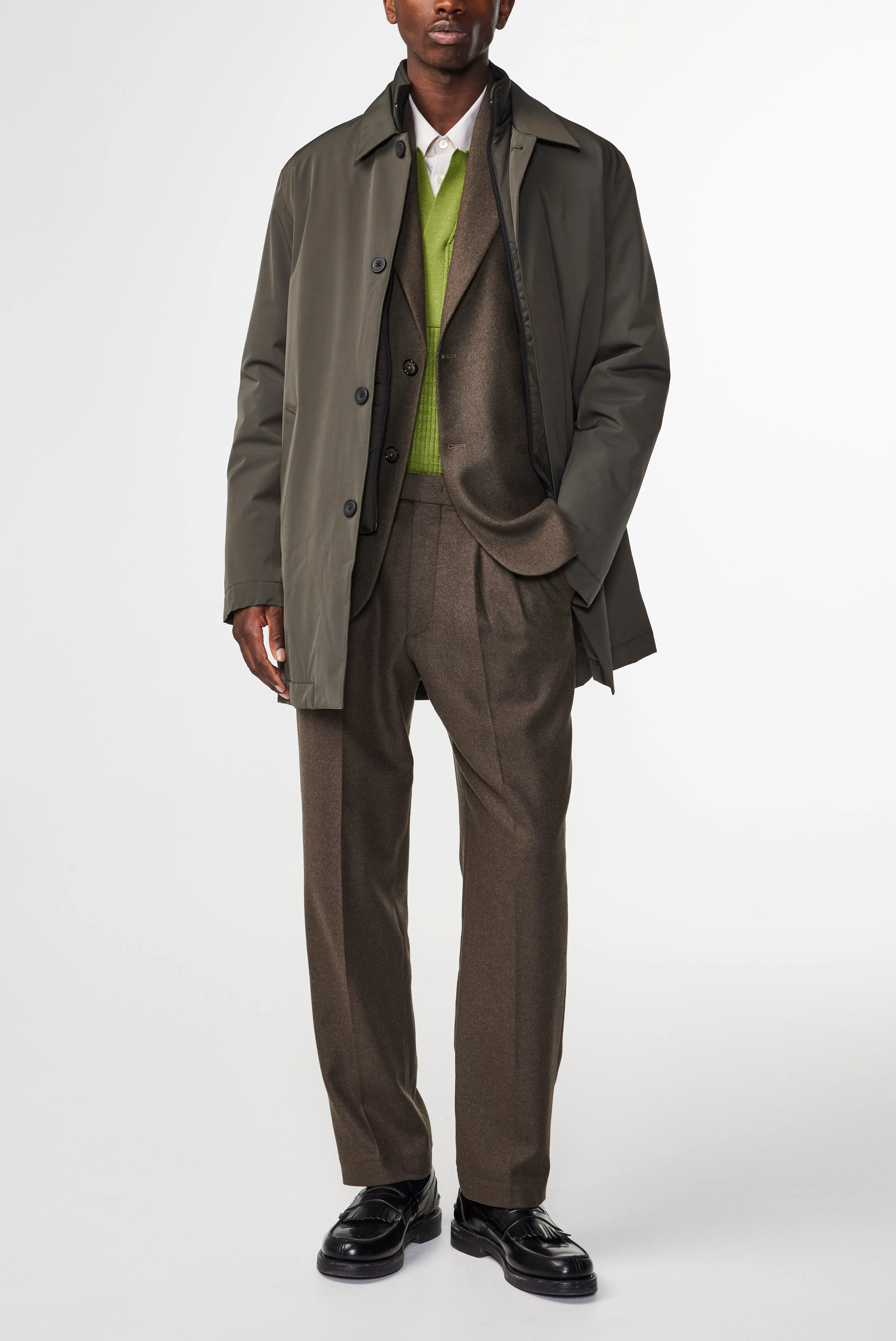 NN07 Blake 8240 Trench Coat in Dark Army