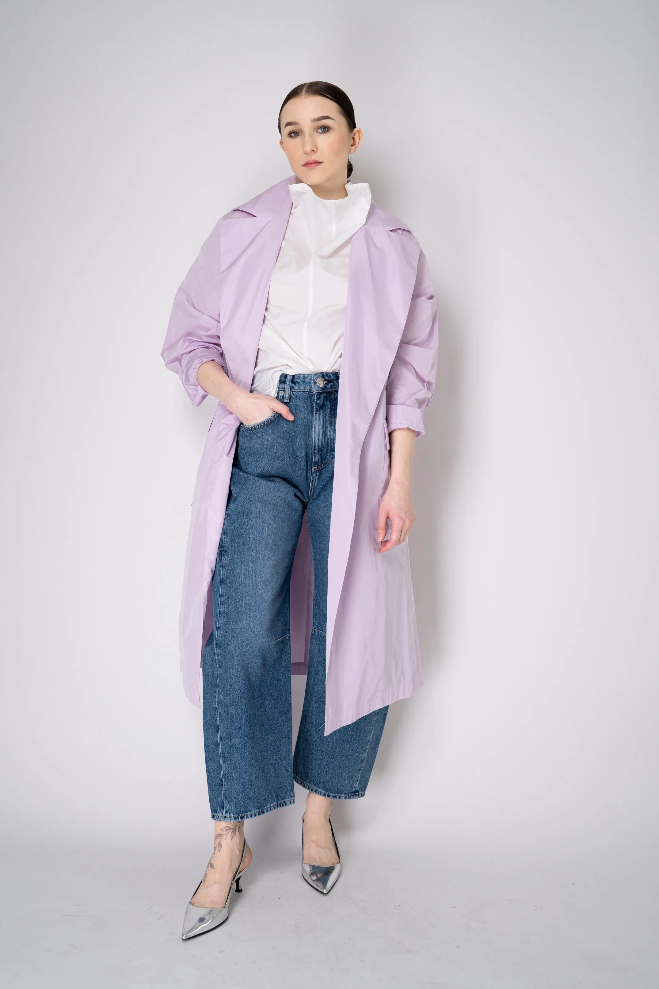 Peter O. Mahler Crash Trench Coat in Lilac