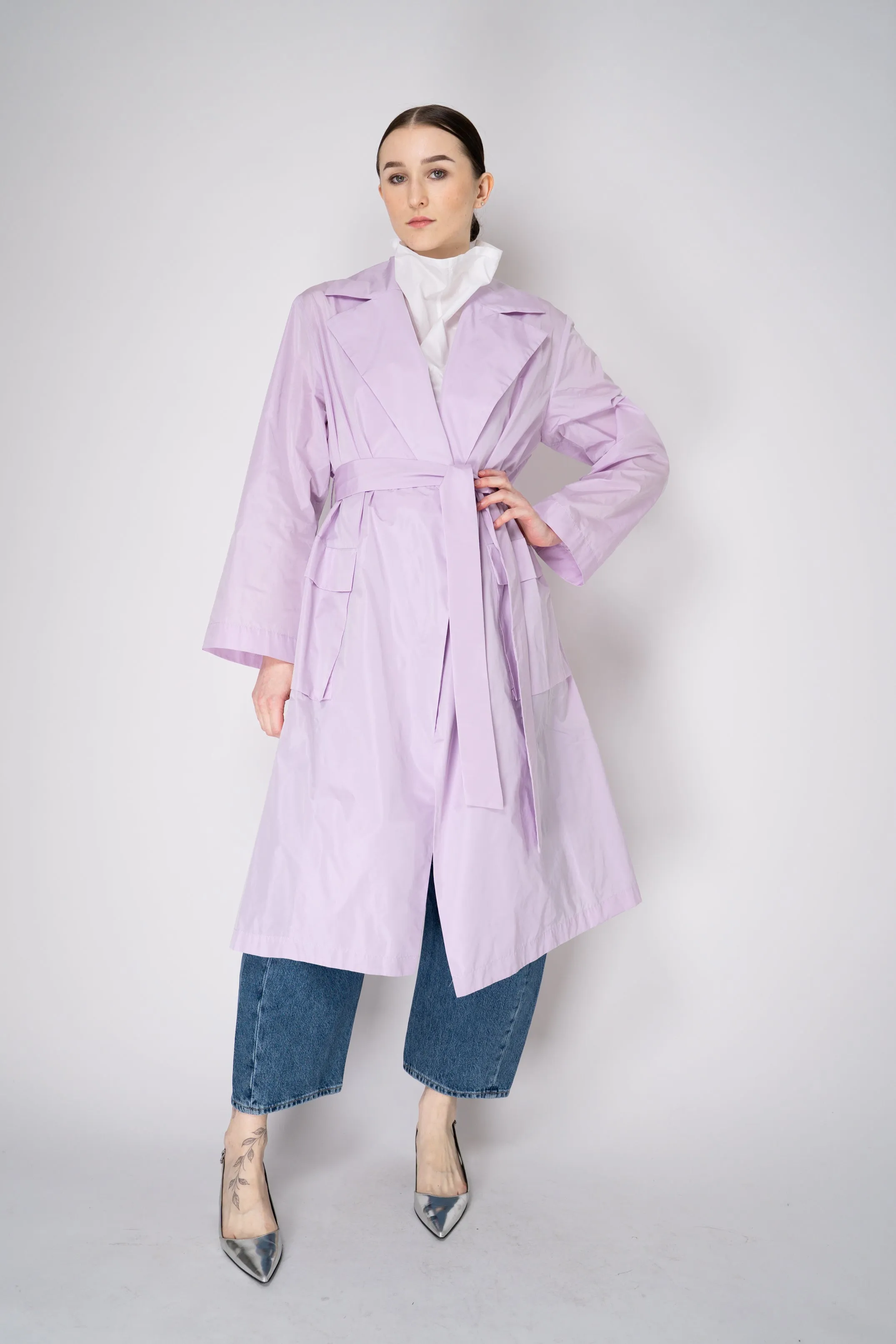 Peter O. Mahler Crash Trench Coat in Lilac